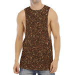 Brown (NOT Real) Glitter Print Men's Muscle Tank Top