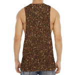 Brown (NOT Real) Glitter Print Men's Muscle Tank Top