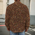 Brown (NOT Real) Glitter Print Men's Shirt Jacket