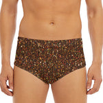 Brown (NOT Real) Glitter Print Men's Triangle Swim Briefs
