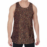 Brown (NOT Real) Glitter Print Men's Velvet Tank Top