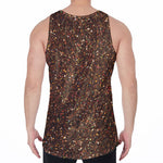 Brown (NOT Real) Glitter Print Men's Velvet Tank Top