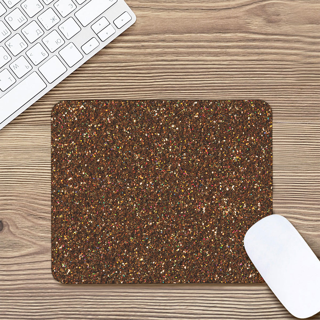 Brown (NOT Real) Glitter Print Mouse Pad