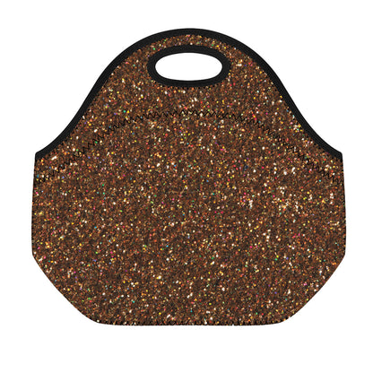 Brown (NOT Real) Glitter Print Neoprene Lunch Bag