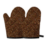 Brown (NOT Real) Glitter Print Oven Mitts