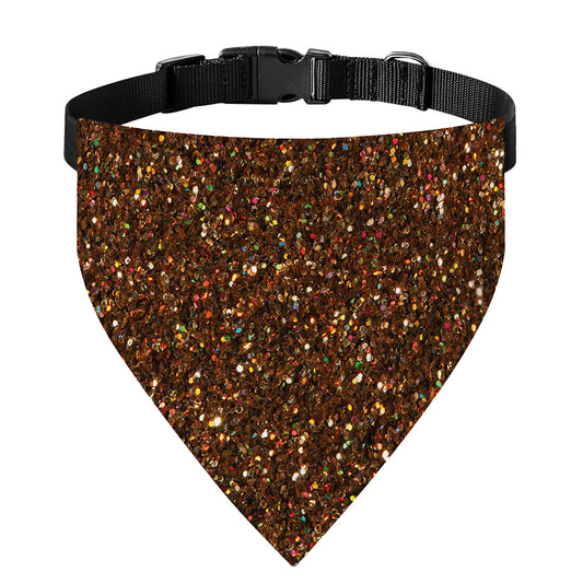 Brown (NOT Real) Glitter Print Over The Collar Dog Bandana