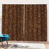 Brown (NOT Real) Glitter Print Pencil Pleat Curtains