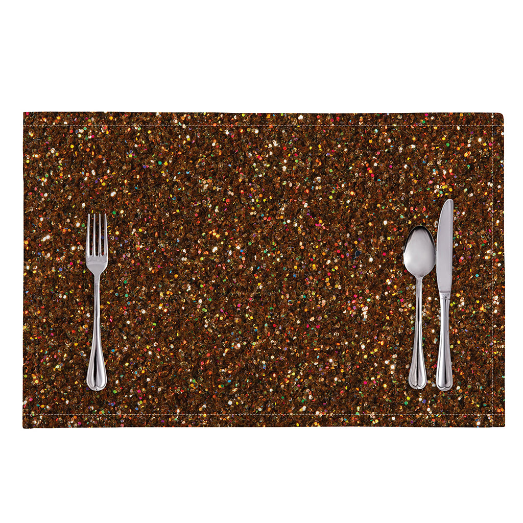 Brown (NOT Real) Glitter Print Placemat