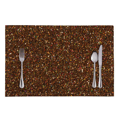 Brown (NOT Real) Glitter Print Placemat