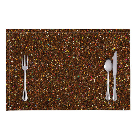 Brown (NOT Real) Glitter Print Placemat