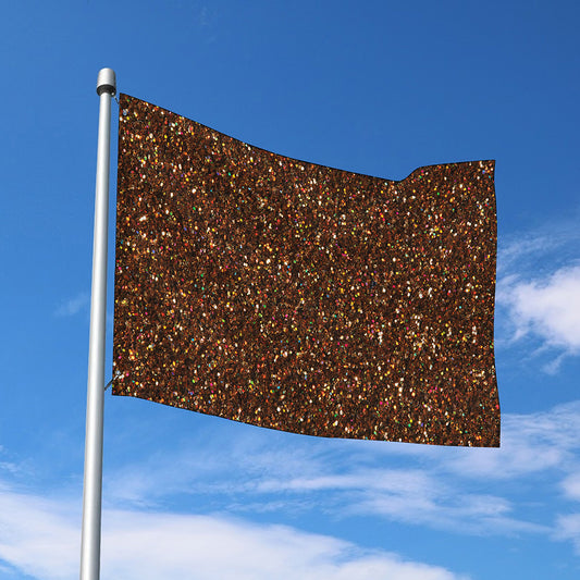 Brown (NOT Real) Glitter Print Polyester Flag