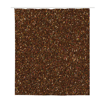 Brown (NOT Real) Glitter Print Polyester Shower Curtain