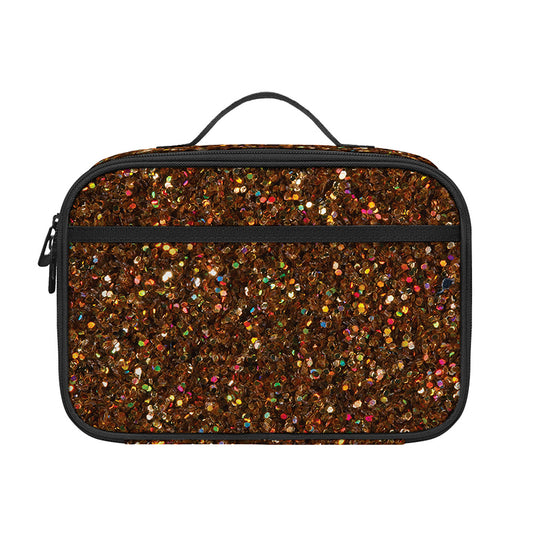 Brown (NOT Real) Glitter Print Portable Lunch Bag