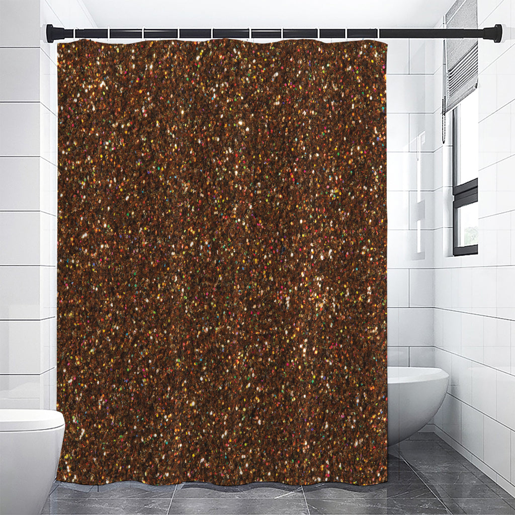 Brown (NOT Real) Glitter Print Premium Shower Curtain