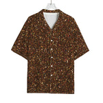 Brown (NOT Real) Glitter Print Rayon Hawaiian Shirt