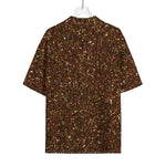 Brown (NOT Real) Glitter Print Rayon Hawaiian Shirt