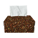 Brown (NOT Real) Glitter Print Rectangle Tissue Box Cover