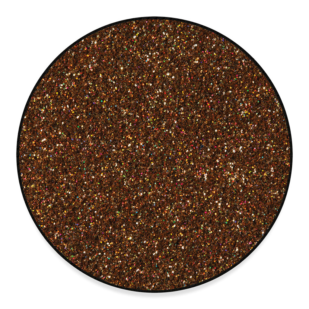 Brown (NOT Real) Glitter Print Round Floor Mat