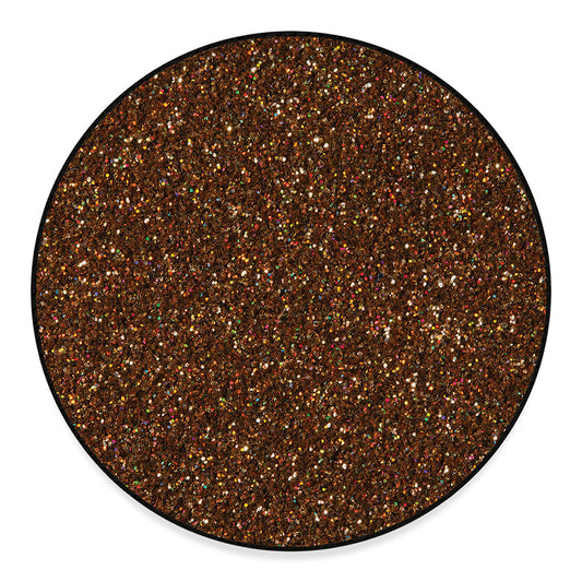 Brown (NOT Real) Glitter Print Round Floor Mat