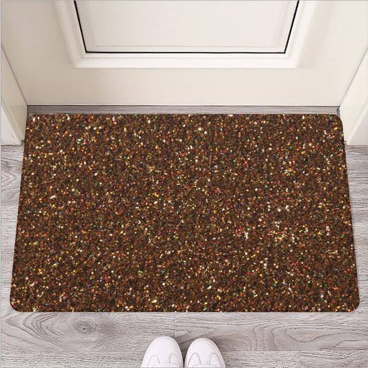 Brown (NOT Real) Glitter Print Rubber Doormat
