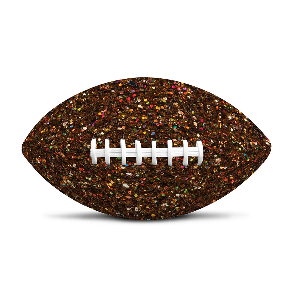 Brown (NOT Real) Glitter Print Rugby Ball