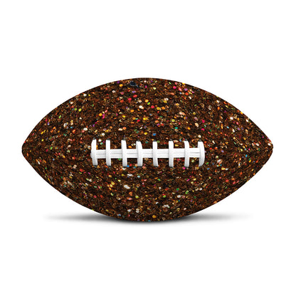 Brown (NOT Real) Glitter Print Rugby Ball