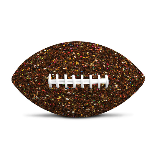 Brown (NOT Real) Glitter Print Rugby Ball