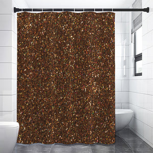 Brown (NOT Real) Glitter Print Shower Curtain