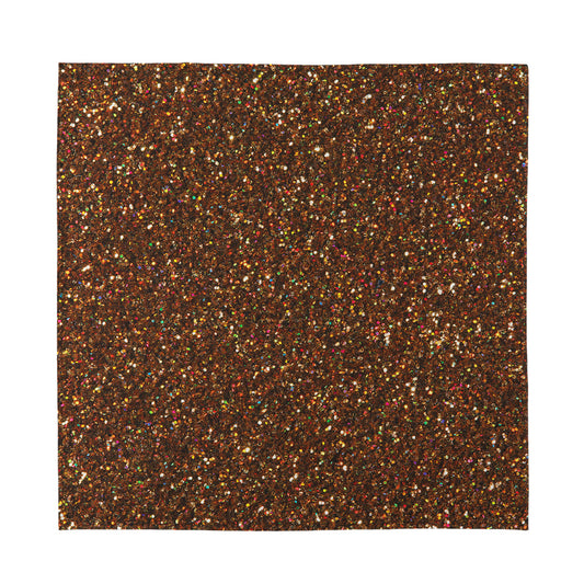 Brown (NOT Real) Glitter Print Silk Bandana