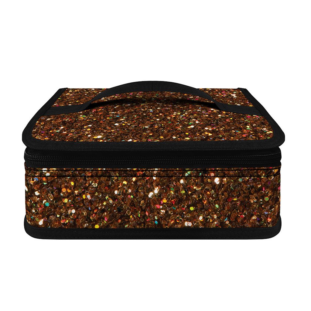 Brown (NOT Real) Glitter Print Small Lunch Bag