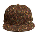 Brown (NOT Real) Glitter Print Snapback Cap