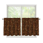 Brown (NOT Real) Glitter Print Tier Curtains