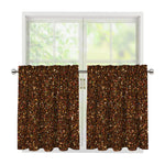 Brown (NOT Real) Glitter Print Tier Curtains