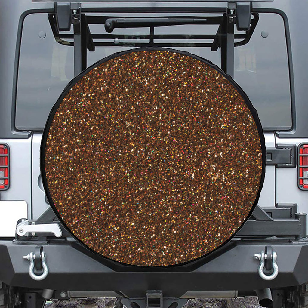 Brown (NOT Real) Glitter Print Tire Cover