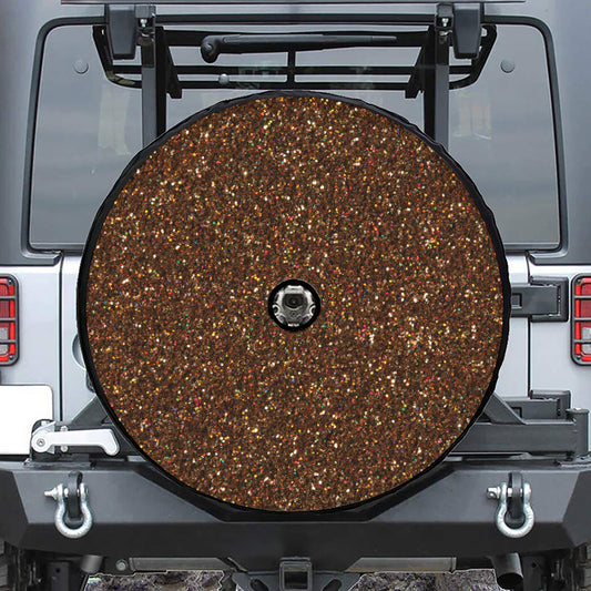 Brown (NOT Real) Glitter Print Tire Cover With Camera Hole
