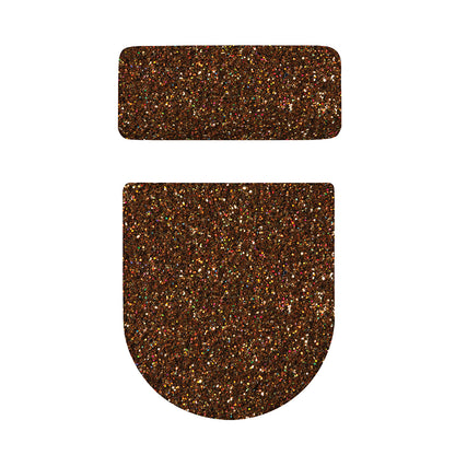 Brown (NOT Real) Glitter Print Toilet Lid And Tank Cover Set