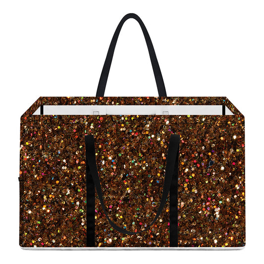 Brown (NOT Real) Glitter Print Utility Tote Bag