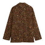 Brown (NOT Real) Glitter Print Women's Blazer