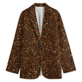 Brown (NOT Real) Glitter Print Women's Cotton Blazer