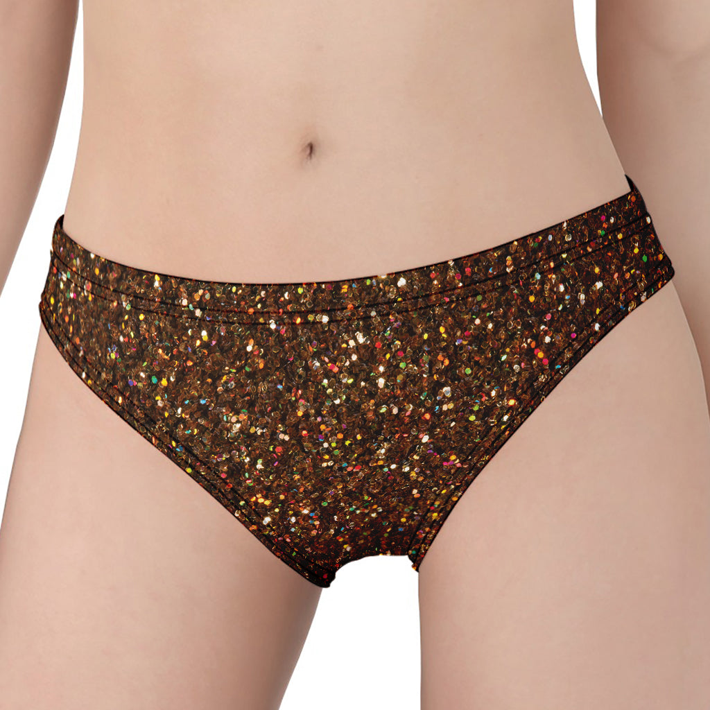 Brown (NOT Real) Glitter Print Women's Panties