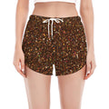 Brown (NOT Real) Glitter Print Women's Split Running Shorts