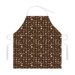 Brown Paw And Bone Pattern Print Adjustable Apron