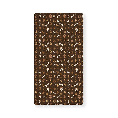 Brown Paw And Bone Pattern Print Baby Crib Sheet
