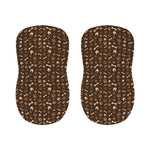 Brown Paw And Bone Pattern Print Bar Stool Covers