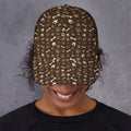 Brown Paw And Bone Pattern Print Baseball Cap
