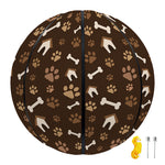 Brown Paw And Bone Pattern Print Basketball