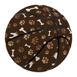 Brown Paw And Bone Pattern Print Basketball