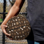 Brown Paw And Bone Pattern Print Basketball