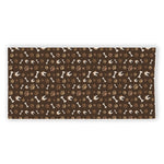 Brown Paw And Bone Pattern Print Beach Towel