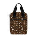 Brown Paw And Bone Pattern Print Bible Tote Bag